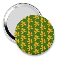 Orange Leaves Green 3  Handbag Mirrors by ConteMonfrey