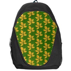 Orange Leaves Green Backpack Bag by ConteMonfrey