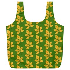 Orange Leaves Green Full Print Recycle Bag (xl) by ConteMonfrey