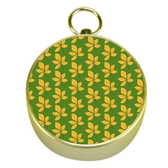 Orange Leaves Green Gold Compasses by ConteMonfrey