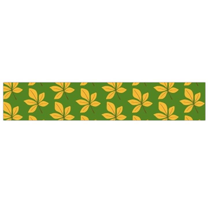 Orange Leaves Green Large Flano Scarf 