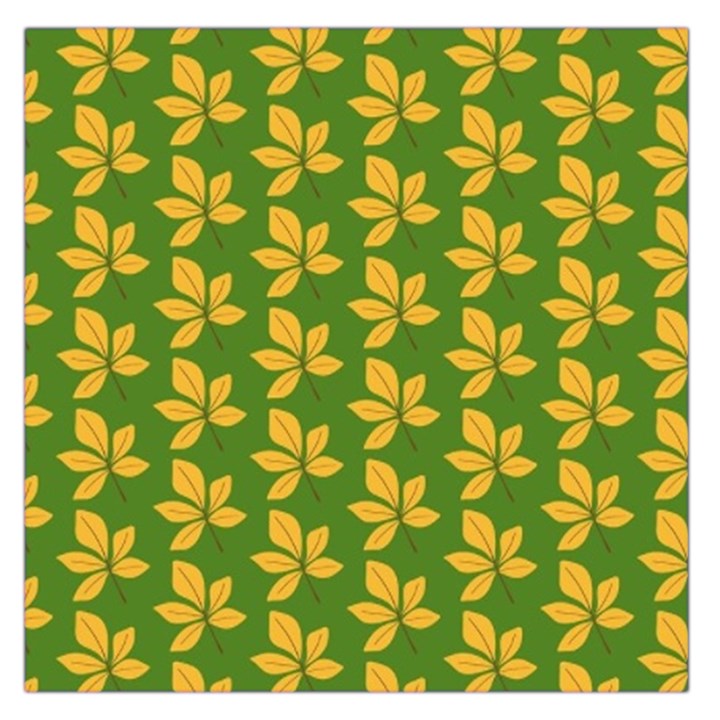 Orange Leaves Green Square Satin Scarf (36  x 36 )