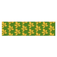 Orange Leaves Green Oblong Satin Scarf (16  X 60 ) by ConteMonfrey