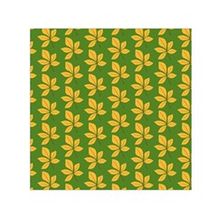 Orange Leaves Green Square Satin Scarf (30  X 30 ) by ConteMonfrey