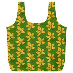 Orange Leaves Green Full Print Recycle Bag (xxxl) by ConteMonfrey