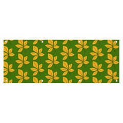 Orange Leaves Green Banner And Sign 8  X 3  by ConteMonfrey