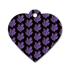 Black Seaweed Dog Tag Heart (one Side) by ConteMonfrey