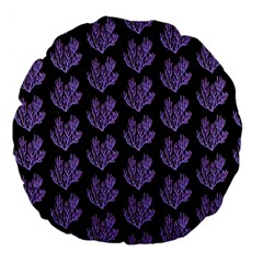 Black Seaweed Large 18  Premium Flano Round Cushions by ConteMonfrey