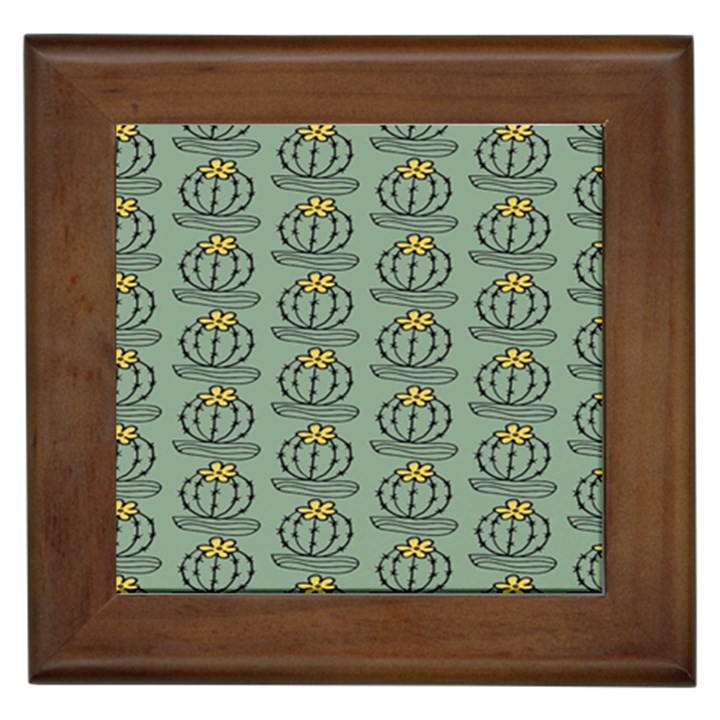 Cactus Green Framed Tile