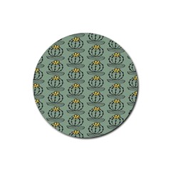 Cactus Green Rubber Round Coaster (4 Pack) by ConteMonfrey