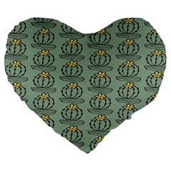 Cactus Green Large 19  Premium Heart Shape Cushions by ConteMonfrey