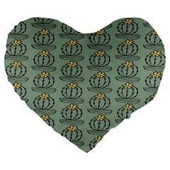 Cactus Green Large 19  Premium Flano Heart Shape Cushions by ConteMonfrey