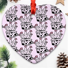 Lovely Cactus With Flower Ornament (heart) by ConteMonfrey