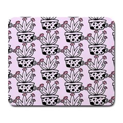 Lovely Cactus With Flower Large Mousepad by ConteMonfrey