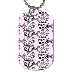 Lovely Cactus With Flower Dog Tag (two Sides) by ConteMonfrey