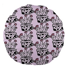 Lovely Cactus With Flower Large 18  Premium Round Cushions by ConteMonfrey