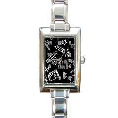 Knowledge Drawing Education Science Rectangle Italian Charm Watch by Wegoenart