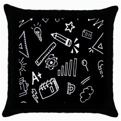 Knowledge Drawing Education Science Throw Pillow Case (black) by Wegoenart