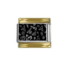 Knowledge Drawing Education Science Gold Trim Italian Charm (9mm)