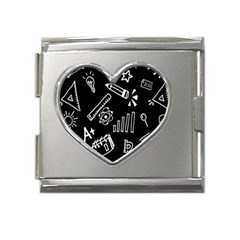 Knowledge Drawing Education Science Mega Link Heart Italian Charm (18mm)