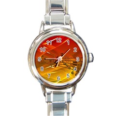 Music Notes Melody Note Sound Round Italian Charm Watch by Wegoenart