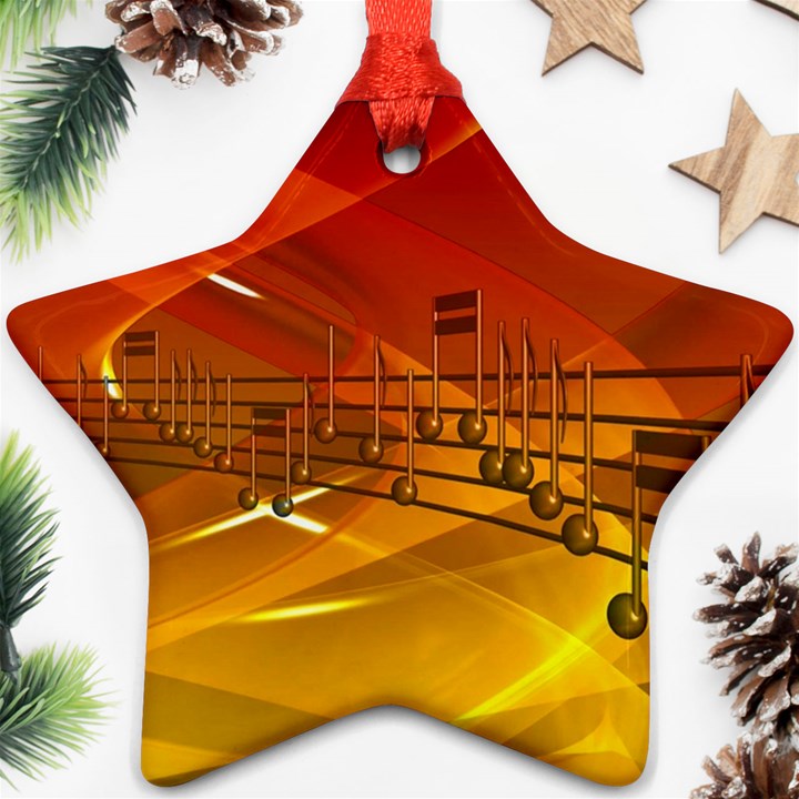 Music Notes Melody Note Sound Ornament (Star)