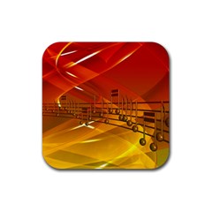 Music Notes Melody Note Sound Rubber Coaster (square) by Wegoenart