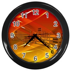 Music Notes Melody Note Sound Wall Clock (black) by Wegoenart