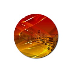 Music Notes Melody Note Sound Rubber Coaster (round) by Wegoenart