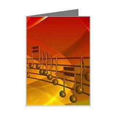 Music Notes Melody Note Sound Mini Greeting Card by Wegoenart