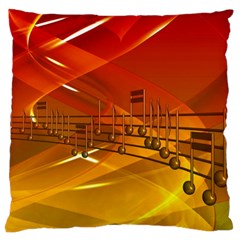 Music Notes Melody Note Sound Large Cushion Case (two Sides) by Wegoenart