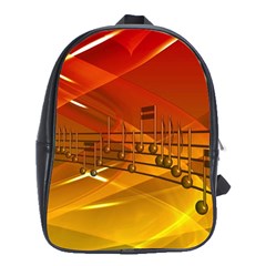 Music Notes Melody Note Sound School Bag (xl) by Wegoenart