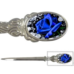 Blue Rose Bloom Blossom Letter Opener by Wegoenart