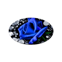 Blue Rose Bloom Blossom Sticker Oval (10 Pack)