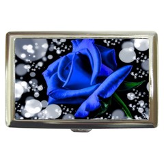 Blue Rose Bloom Blossom Cigarette Money Case by Wegoenart