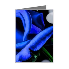 Blue Rose Bloom Blossom Mini Greeting Card by Wegoenart