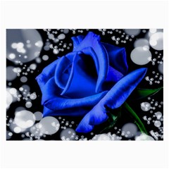 Blue Rose Bloom Blossom Large Glasses Cloth by Wegoenart