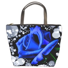 Blue Rose Bloom Blossom Bucket Bag by Wegoenart