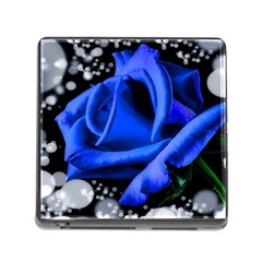 Blue Rose Bloom Blossom Memory Card Reader (square 5 Slot) by Wegoenart