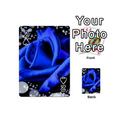 Blue Rose Bloom Blossom Playing Cards 54 Designs (mini) by Wegoenart