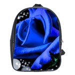 Blue Rose Bloom Blossom School Bag (XL) Front