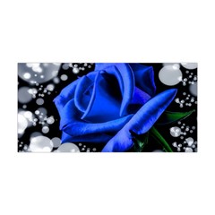 Blue Rose Bloom Blossom Yoga Headband by Wegoenart