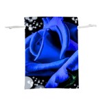 Blue Rose Bloom Blossom Lightweight Drawstring Pouch (S) Front