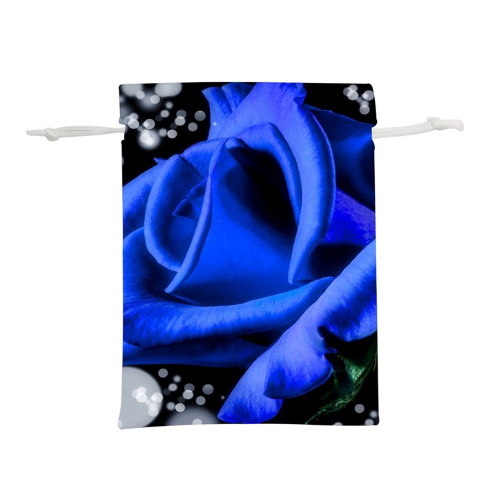 Blue Rose Bloom Blossom Lightweight Drawstring Pouch (S)