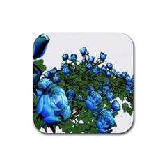 Flower Roses Rose Nature Bouquet Rubber Coaster (square) by Wegoenart