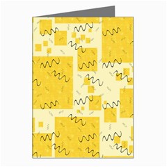 Party Confetti Yellow Squares Greeting Cards (pkg Of 8) by Wegoenart