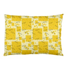 Party Confetti Yellow Squares Pillow Case by Wegoenart