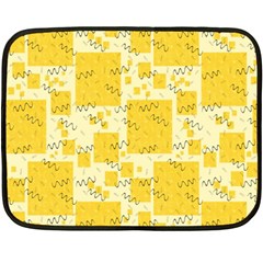 Party Confetti Yellow Squares Double Sided Fleece Blanket (mini)  by Wegoenart