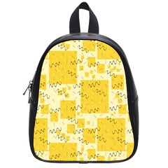 Party Confetti Yellow Squares School Bag (small) by Wegoenart