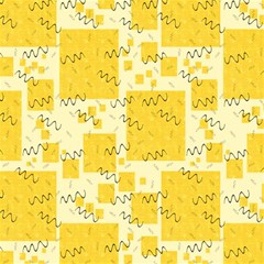 Party Confetti Yellow Squares Play Mat (square) by Wegoenart